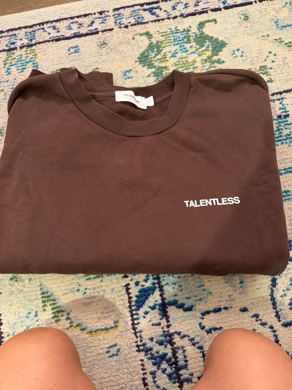 TALENTLESS Brown Logo Crewneck Sweatshirt